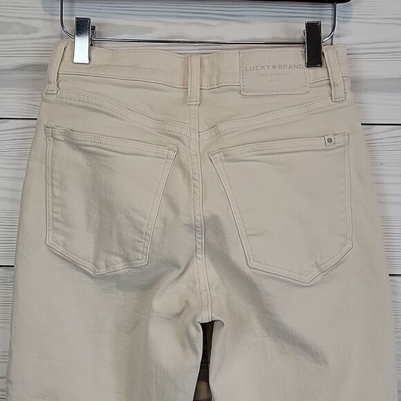 Lucky Brand Bridgette high rise skinny jeans in bone beige Women's Size 4 - Picture 8 of 16